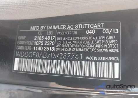 2013 Mercedes-Benz C 300 Luxury 4Matic/Sport 4Matic z USA, uszkodzony, nr VIN WDDGF8AB7DR287761